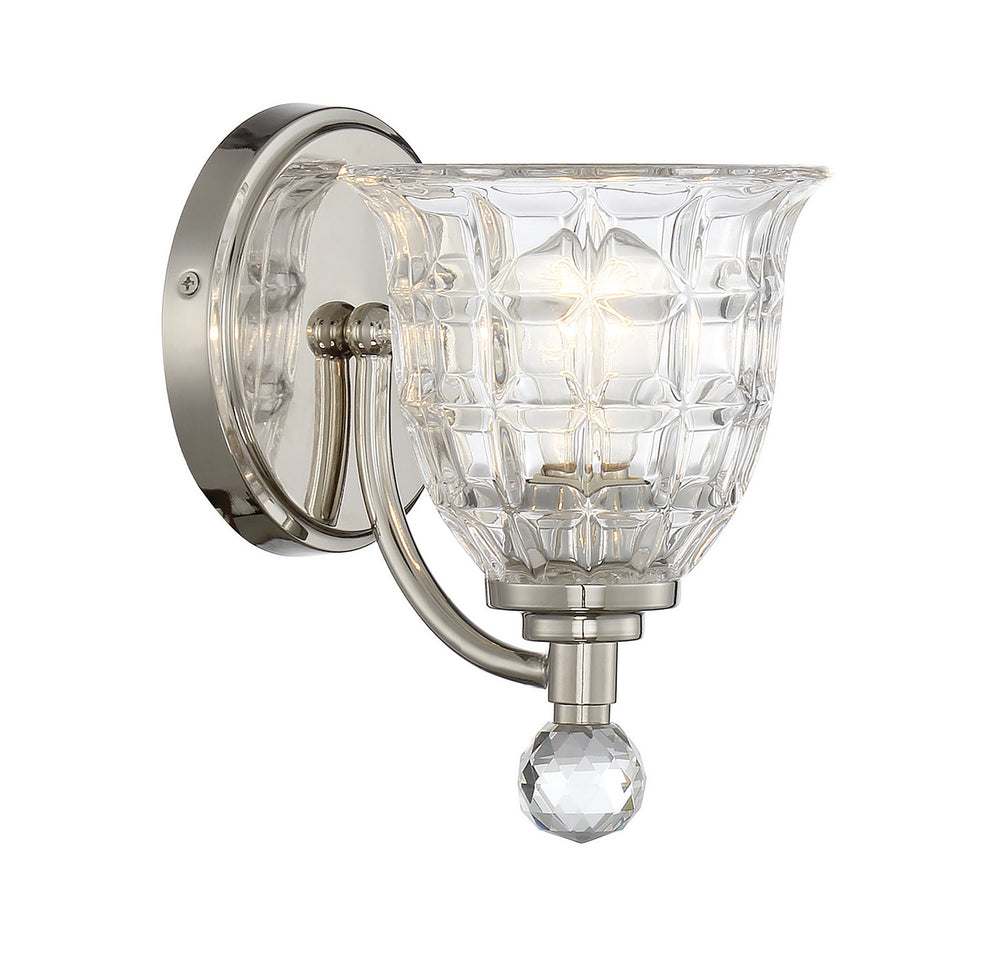 Savoy House - One Light Wall Sconce - Birone - Polished Nickel- Union Lighting Luminaires Decor