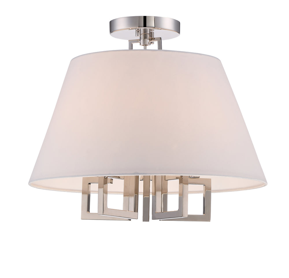 Crystorama - Five Light Semi Flush Mount - Westwood - Polished Nickel- Union Lighting Luminaires Decor