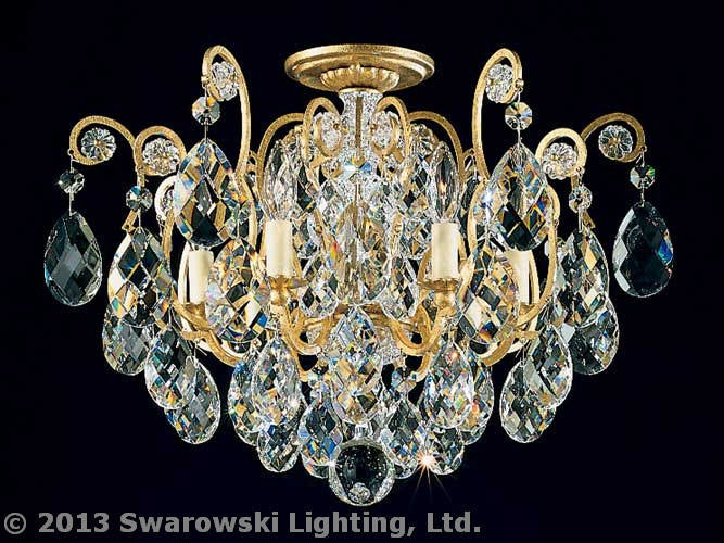Schonbek - Six Light Semi-Flush Mount - Renaissance - Heirloom Gold- Union Lighting Luminaires Decor
