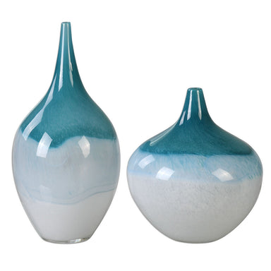 Uttermost - Vases, S/2 - Carlas - Green/White- Union Lighting Luminaires Decor