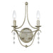 Crystorama - Two Light Wall Sconce - Metro - Antique Silver- Union Lighting Luminaires Decor