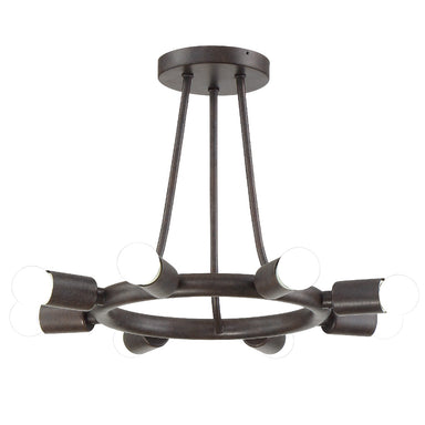 Crystorama - Eight Light Semi Flush Mount - Dakota - Charcoal Bronze- Union Lighting Luminaires Decor