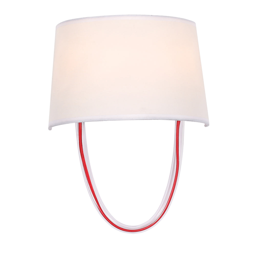 Crystorama - Two Light Wall Sconce - Stella - Polished Chrome + Red Cord- Union Lighting Luminaires Decor