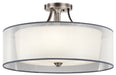 Kichler Canada - Five Light Semi Flush Mount - Lacey - Antique Pewter- Union Lighting Luminaires Decor