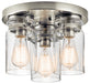 Kichler Canada - Three Light Flush Mount - Brinley - Brushed Nickel- Union Lighting Luminaires Decor