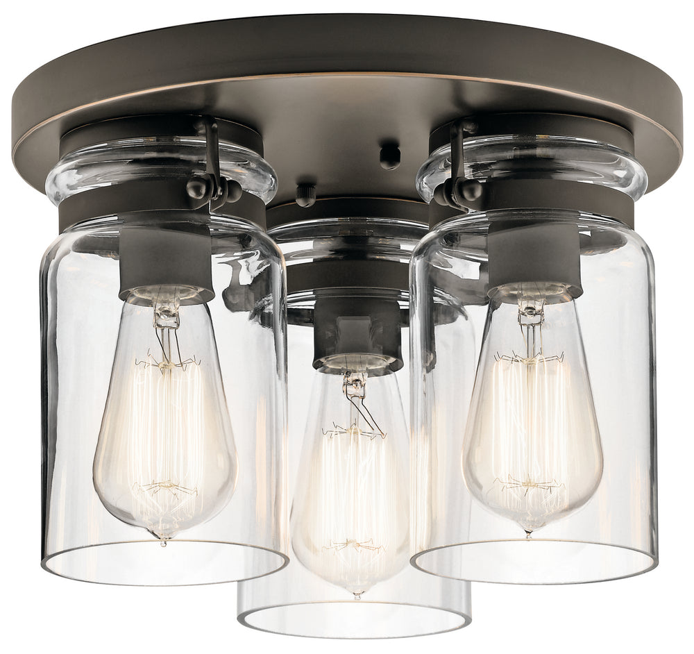 Kichler Canada - Three Light Flush Mount - Brinley - Olde Bronze- Union Lighting Luminaires Decor
