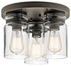 Kichler Canada - Three Light Flush Mount - Brinley - Olde Bronze- Union Lighting Luminaires Decor