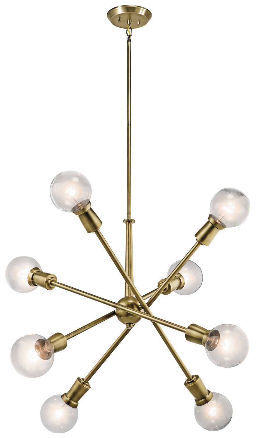 Kichler Canada - Eight Light Chandelier - Armstrong - Natural Brass- Union Lighting Luminaires Decor