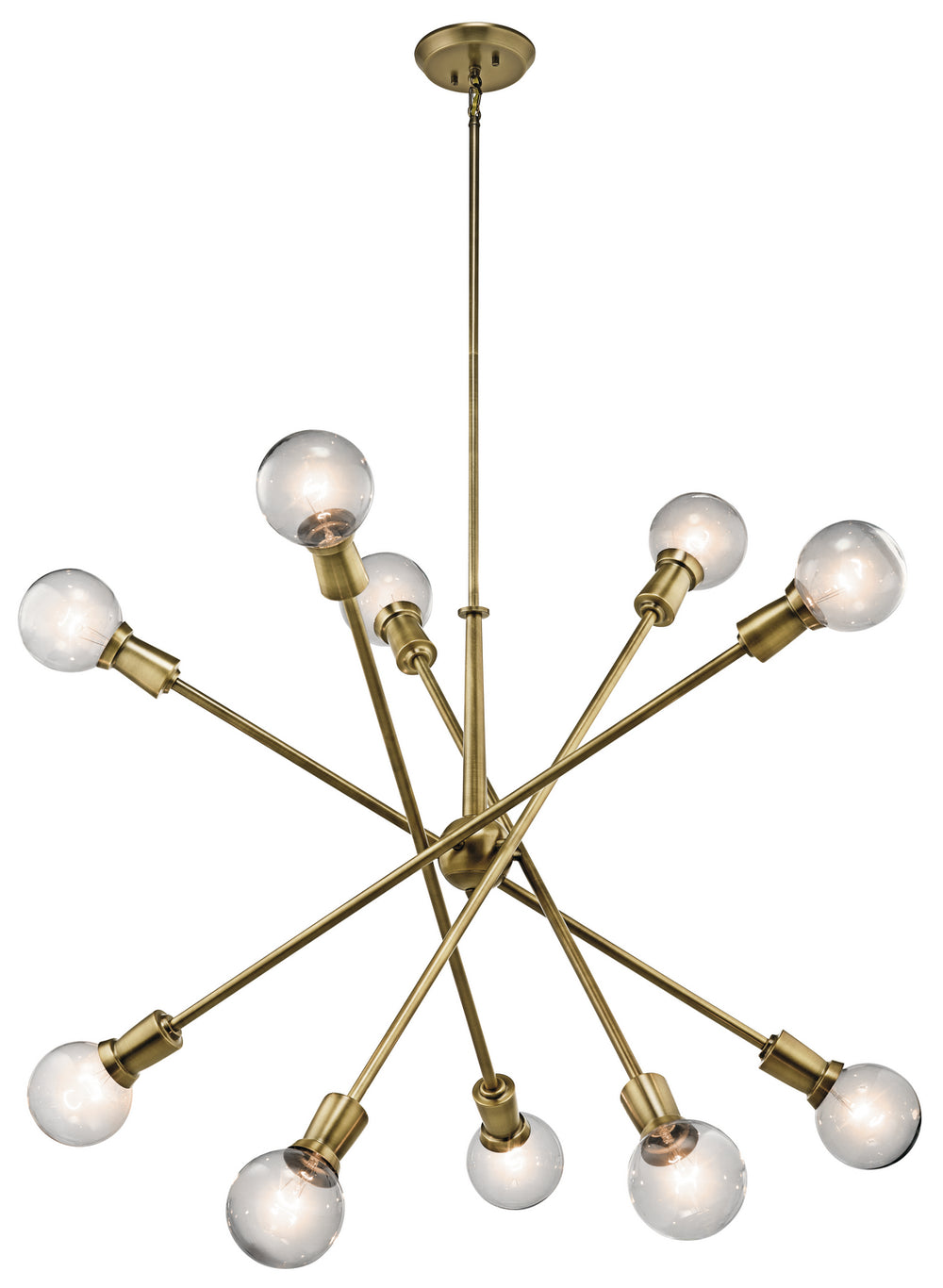 Kichler Canada - Ten Light Chandelier - Armstrong - Natural Brass- Union Lighting Luminaires Decor
