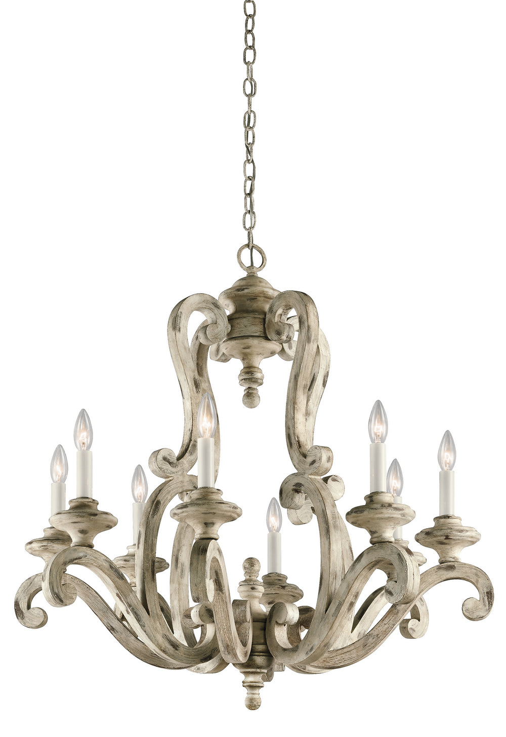 Kichler Canada - Eight Light Chandelier - Hayman Bay - Distressed Antique White- Union Lighting Luminaires Decor