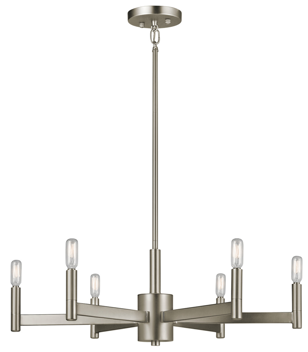 Kichler Canada - Six Light Chandelier - Erzo - Satin Nickel- Union Lighting Luminaires Decor