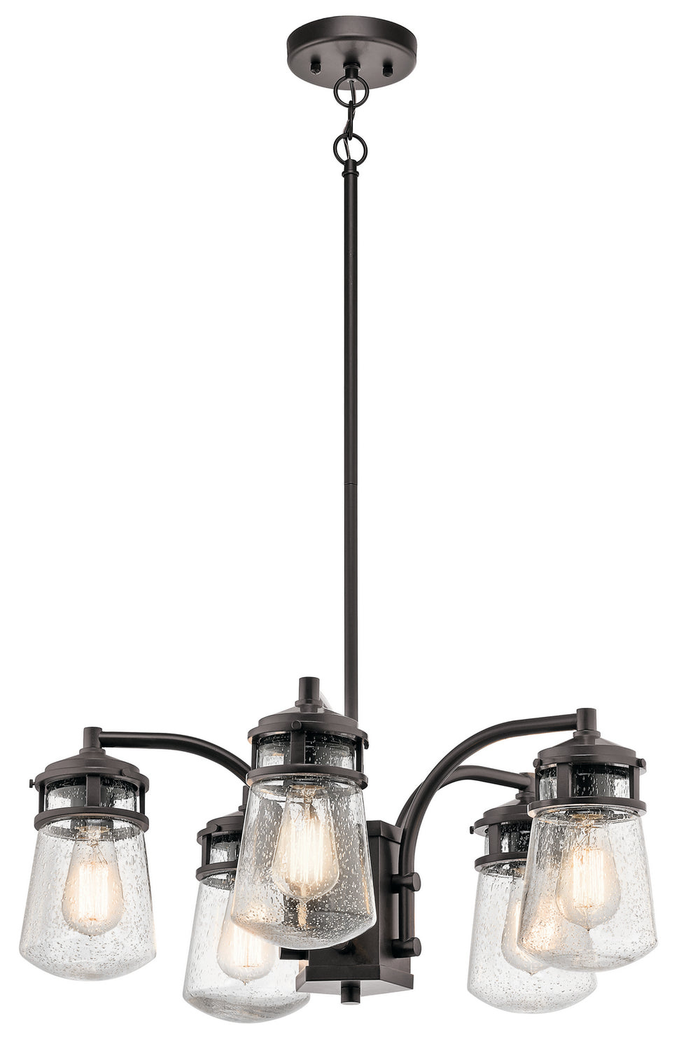 Kichler Canada - Five Light Outdoor Chandelier - Lyndon - Architectural Bronze- Union Lighting Luminaires Decor