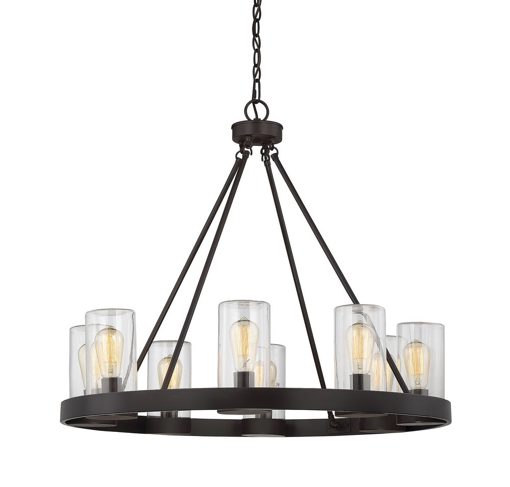 Savoy House - Eight Light Outdoor Chandelier - Inman - English Bronze- Union Lighting Luminaires Decor