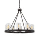 Savoy House - Eight Light Outdoor Chandelier - Inman - English Bronze- Union Lighting Luminaires Decor