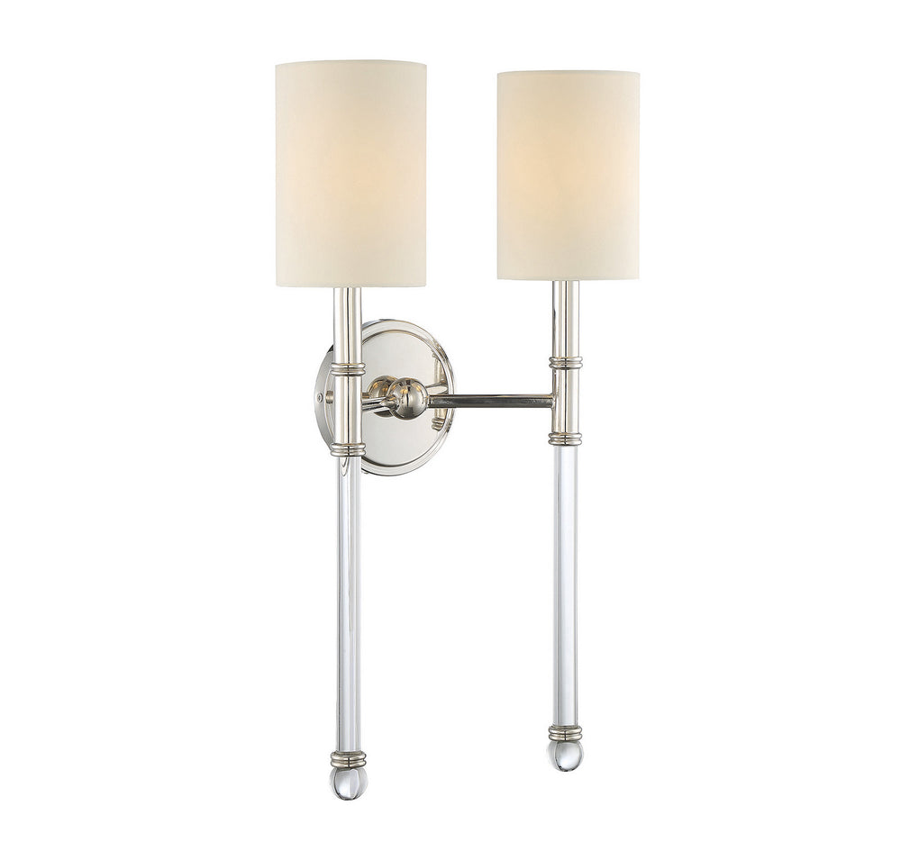 Savoy House - Two Light Wall Sconce - Fremont - Polished Nickel- Union Lighting Luminaires Decor