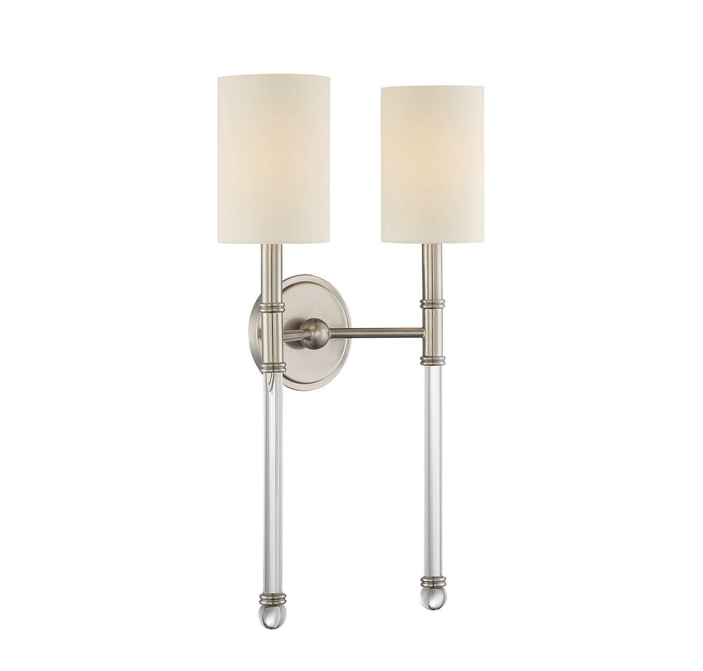 Savoy House - Two Light Wall Sconce - Fremont - Satin Nickel- Union Lighting Luminaires Decor
