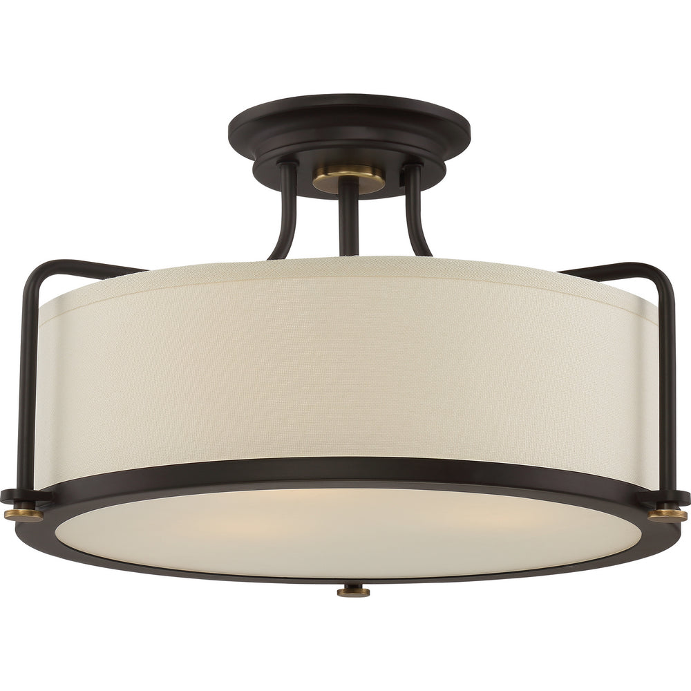 Quoizel - Three Light Semi-Flush Mount - Calvary - Western Bronze- Union Lighting Luminaires Decor