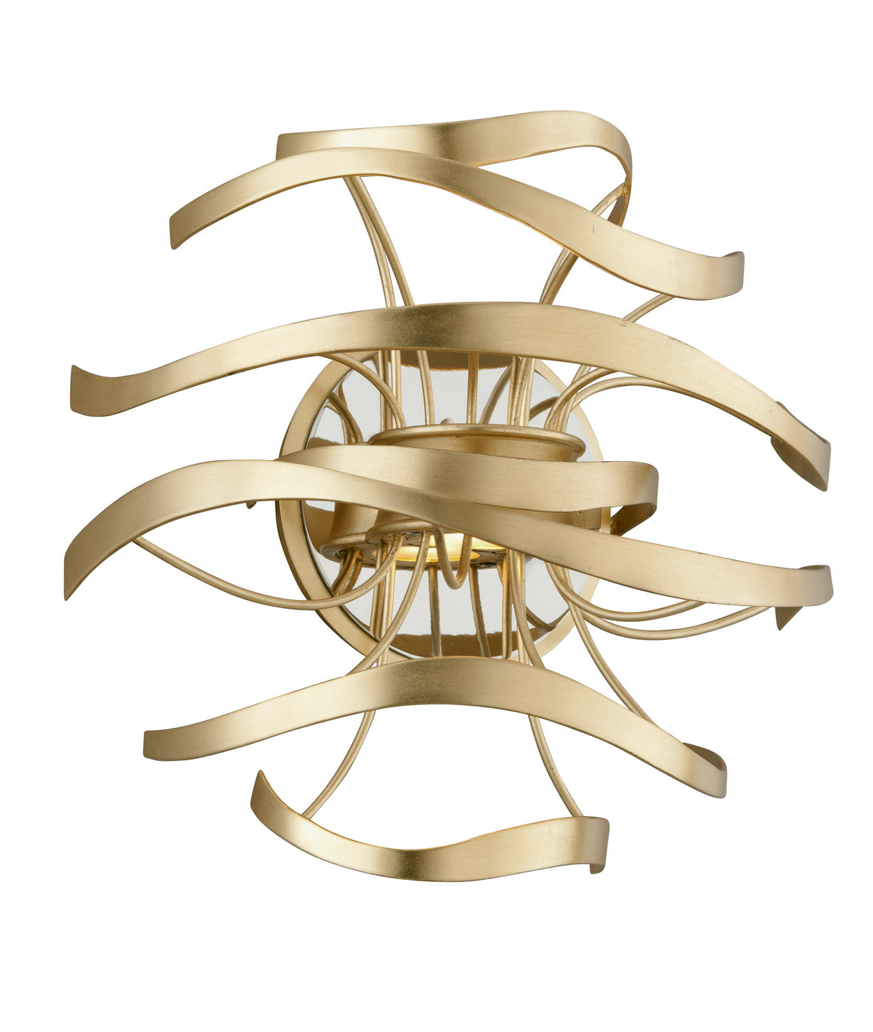 Corbett Lighting - LED Wall Sconce - Calligraphy - Gold Leaf W Polished Stainless- Union Lighting Luminaires Decor