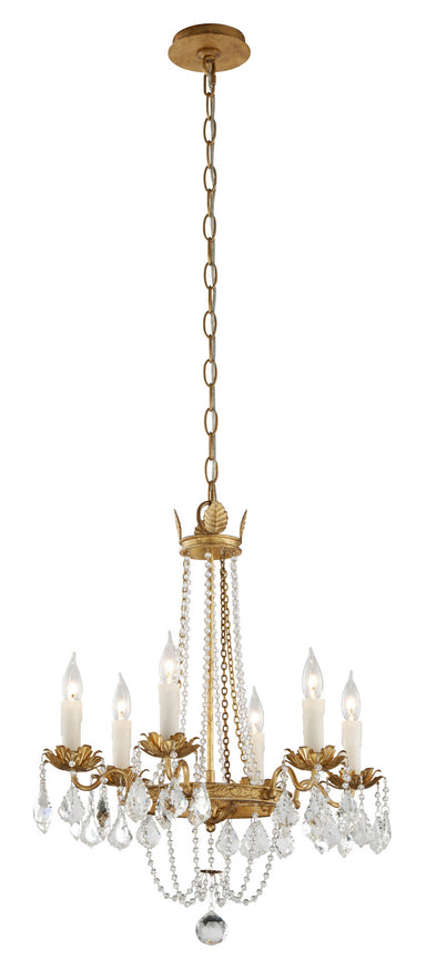 Troy Lighting Canada - Six Light Chandelier - Viola - Vintage Gold Leaf- Union Lighting Luminaires Decor