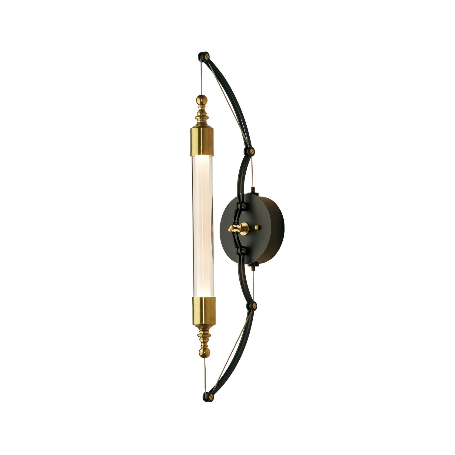 Hubbardton Forge - LED Wall Sconce - Otto - Black with Brass Accents- Union Lighting Luminaires Decor