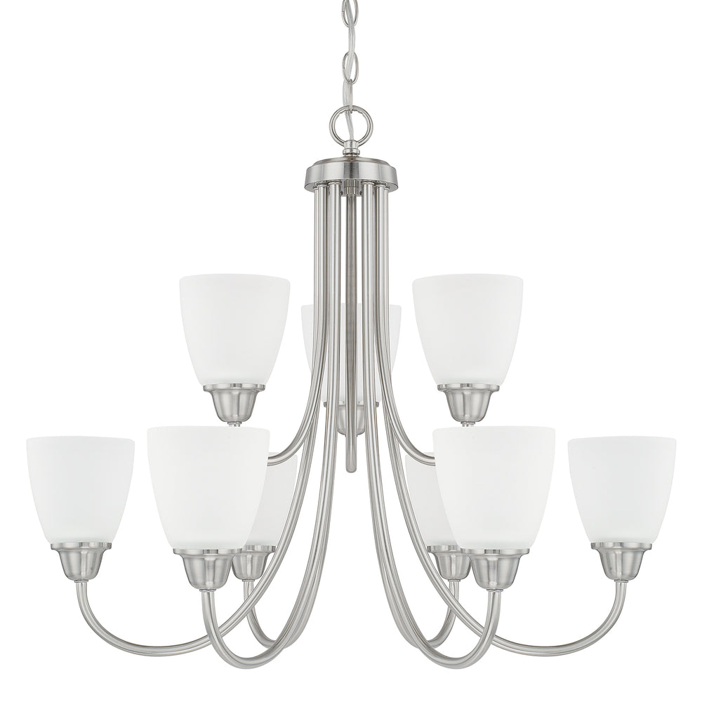 Capital Lighting - Nine Light Chandelier - Trenton - Brushed Nickel- Union Lighting Luminaires Decor
