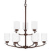 Capital Lighting - Nine Light Chandelier - Dixon - Bronze- Union Lighting Luminaires Decor