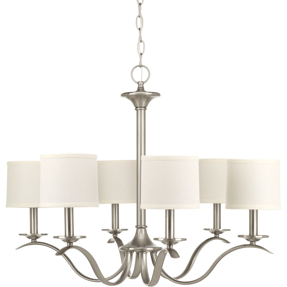 Progress Canada - Six Light Chandelier - Inspire - Brushed Nickel- Union Lighting Luminaires Decor