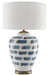 Currey and Company - One Light Table Lamp - Brushstroke - White/Blue/Antique Brass- Union Lighting Luminaires Decor