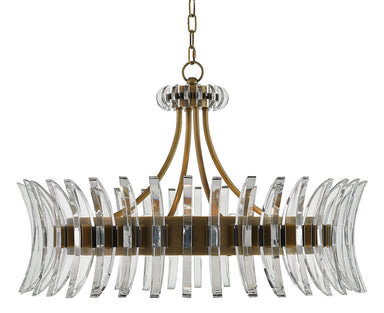 Currey and Company - Eight Light Chandelier - Coquette - Antique Brass- Union Lighting Luminaires Decor