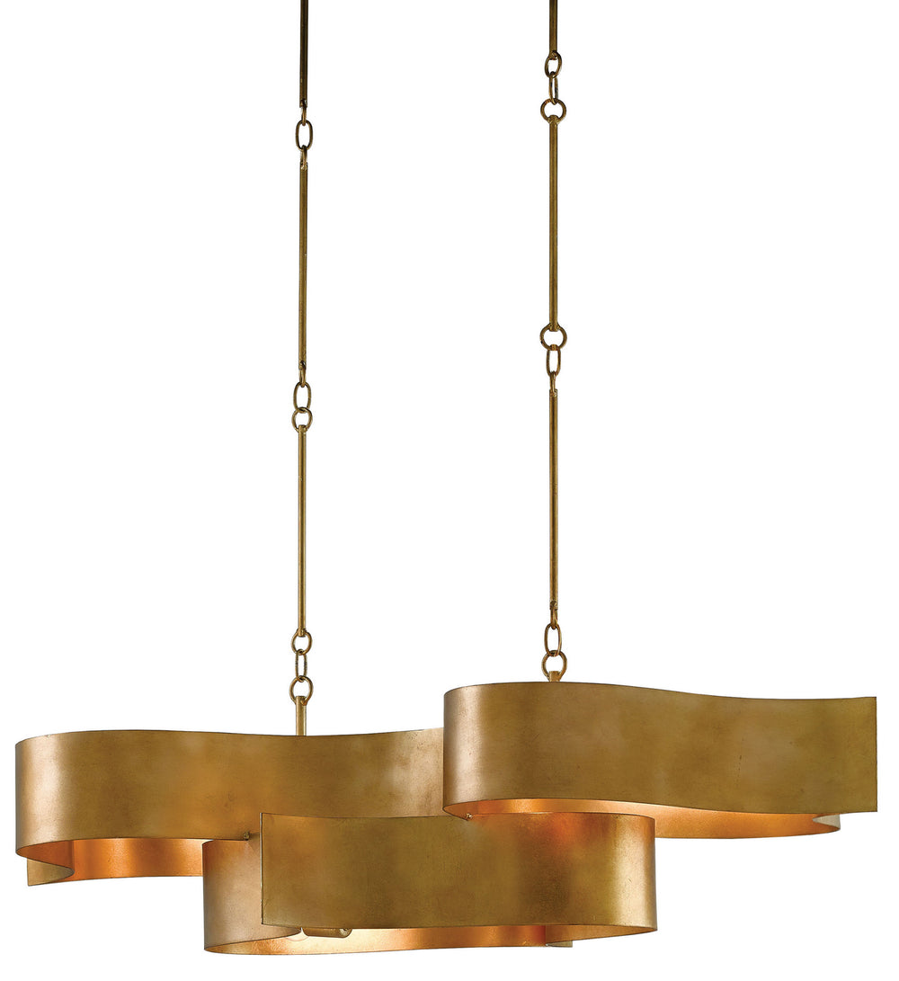 Currey and Company - Six Light Chandelier - Grand - Antique Gold Leaf- Union Lighting Luminaires Decor