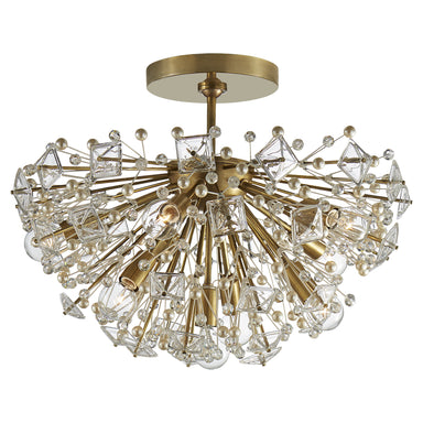 Visual Comfort Signature Canada - Nine Light Semi Flush Mount - Dickinson - Soft Brass- Union Lighting Luminaires Decor
