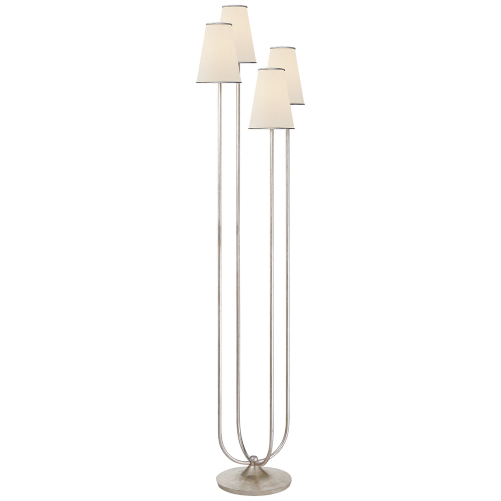 Visual Comfort Signature Canada - Four Light Floor Lamp - Montreuil - Burnished Silver Leaf- Union Lighting Luminaires Decor