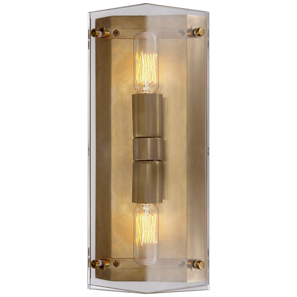 Visual Comfort Signature Canada - Two Light Wall Sconce - Clayton - Crystal and Hand-Rubbed Antique Brass- Union Lighting Luminaires Decor