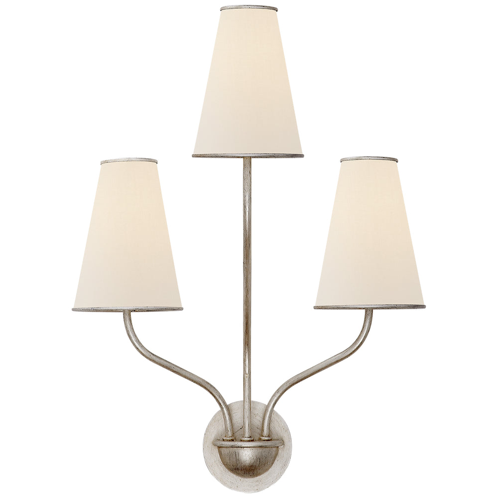 Visual Comfort Signature Canada - Three Light Wall Sconce - Montreuil - Burnished Silver Leaf- Union Lighting Luminaires Decor