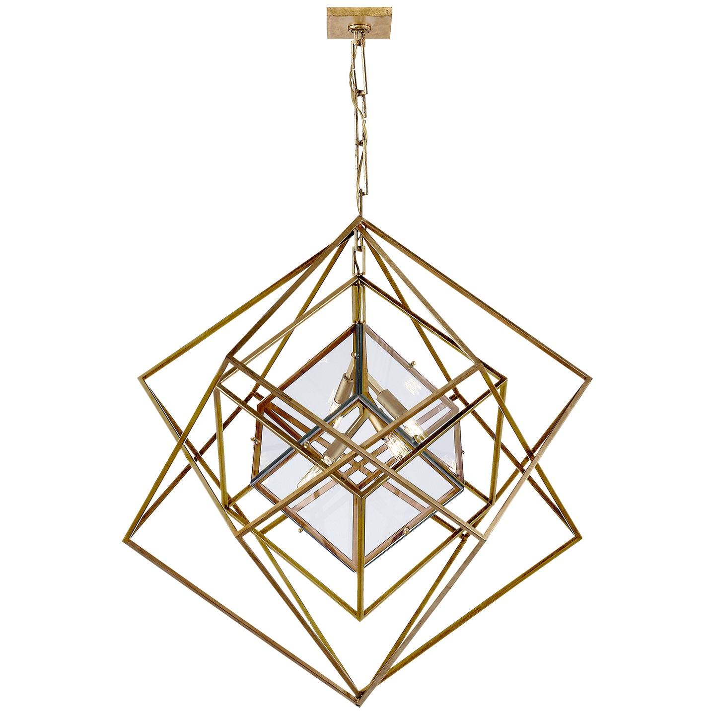 Visual Comfort Signature Canada - Four Light Chandelier - Cubist - Gild- Union Lighting Luminaires Decor