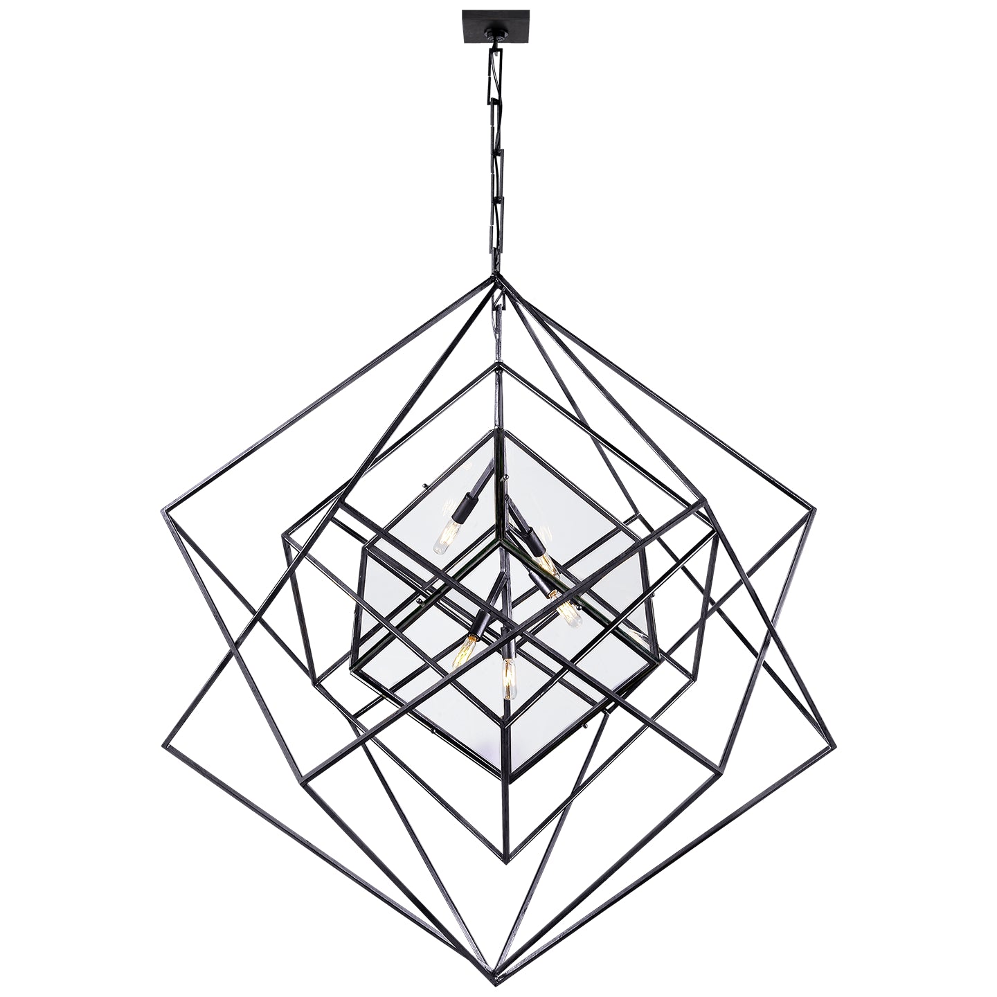 Visual Comfort Signature Canada - Five Light Chandelier - Cubist - Aged Iron- Union Lighting Luminaires Decor