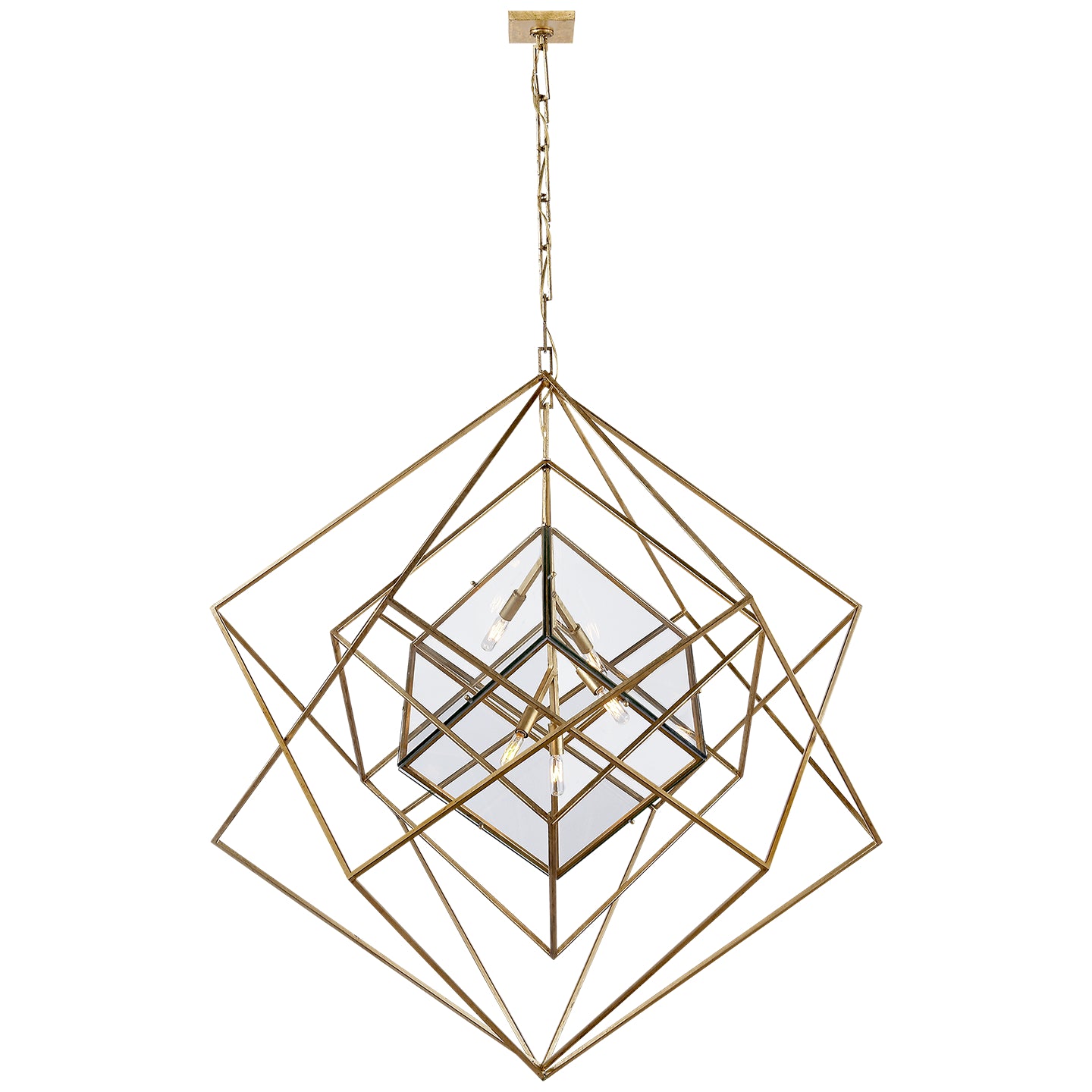 Visual Comfort Signature Canada - Five Light Chandelier - Cubist - Gild- Union Lighting Luminaires Decor