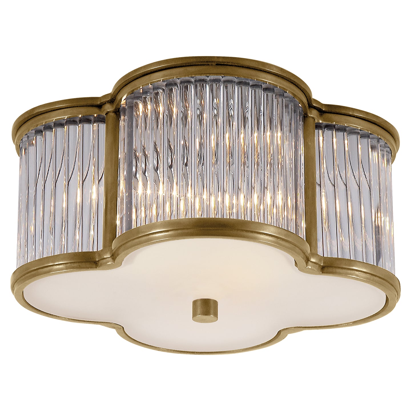 Visual Comfort Signature Canada - Two Light Flush Mount - Basil - Natural Brass with Clear Glass- Union Lighting Luminaires Decor