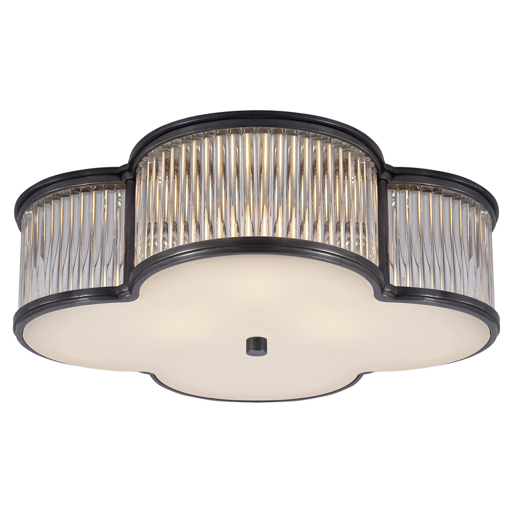 Visual Comfort Signature Canada - Three Light Flush Mount - Basil - Gun Metal with Clear Glass- Union Lighting Luminaires Decor