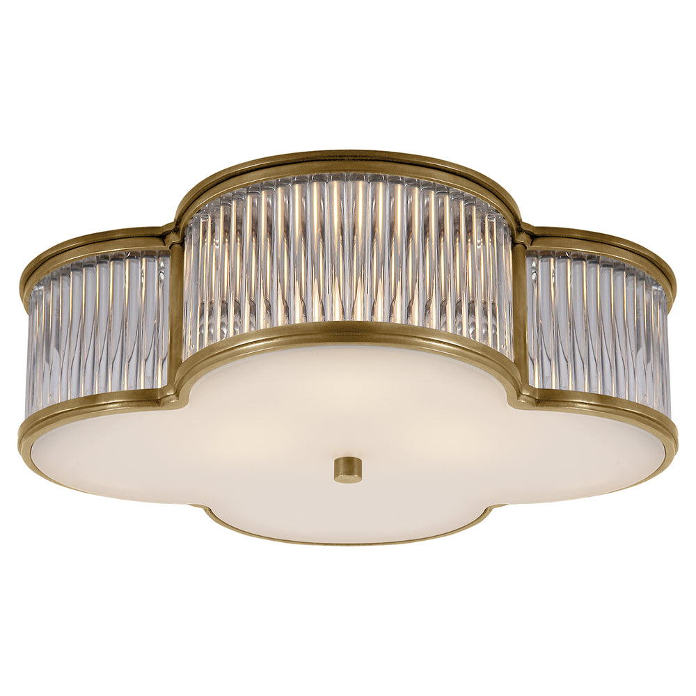 Visual Comfort Signature Canada - Three Light Flush Mount - Basil - Natural Brass with Clear Glass- Union Lighting Luminaires Decor