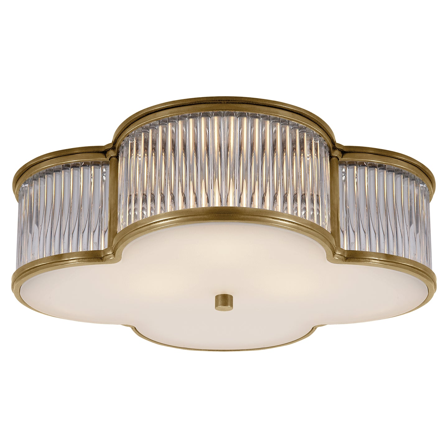 Visual Comfort Signature Canada - Three Light Flush Mount - Basil - Natural Brass with Clear Glass- Union Lighting Luminaires Decor