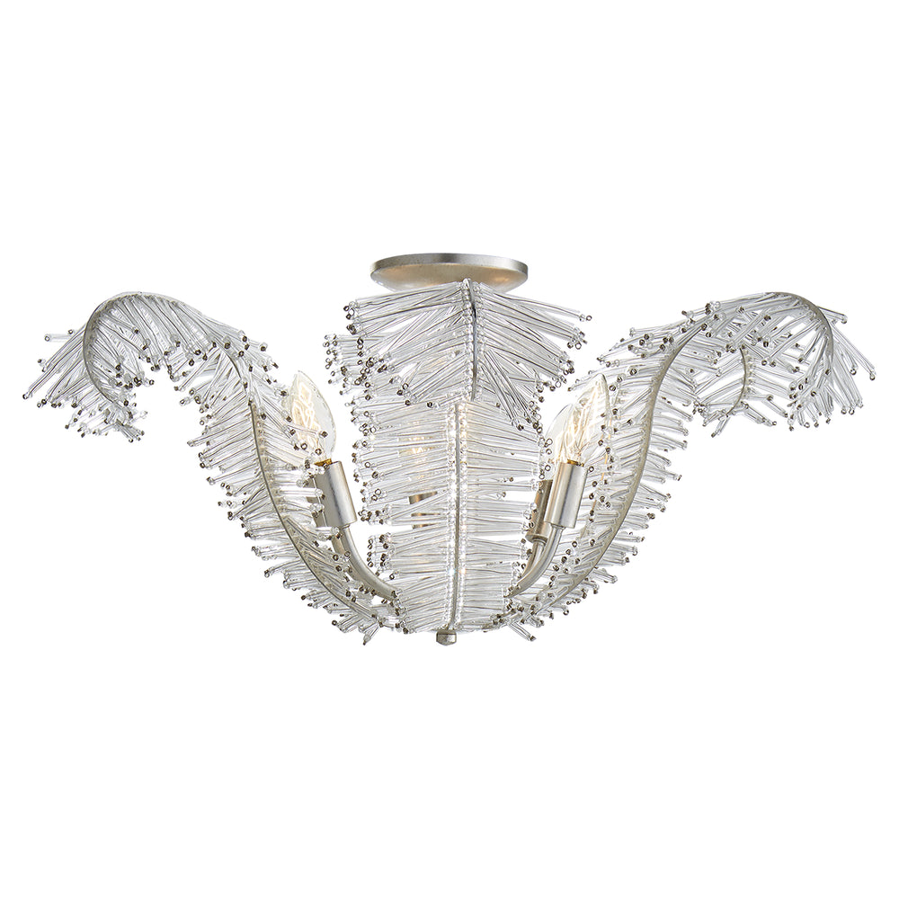 Visual Comfort Signature Canada - Six Light Semi Flush Mount - Calais - Burnished Silver Leaf- Union Lighting Luminaires Decor