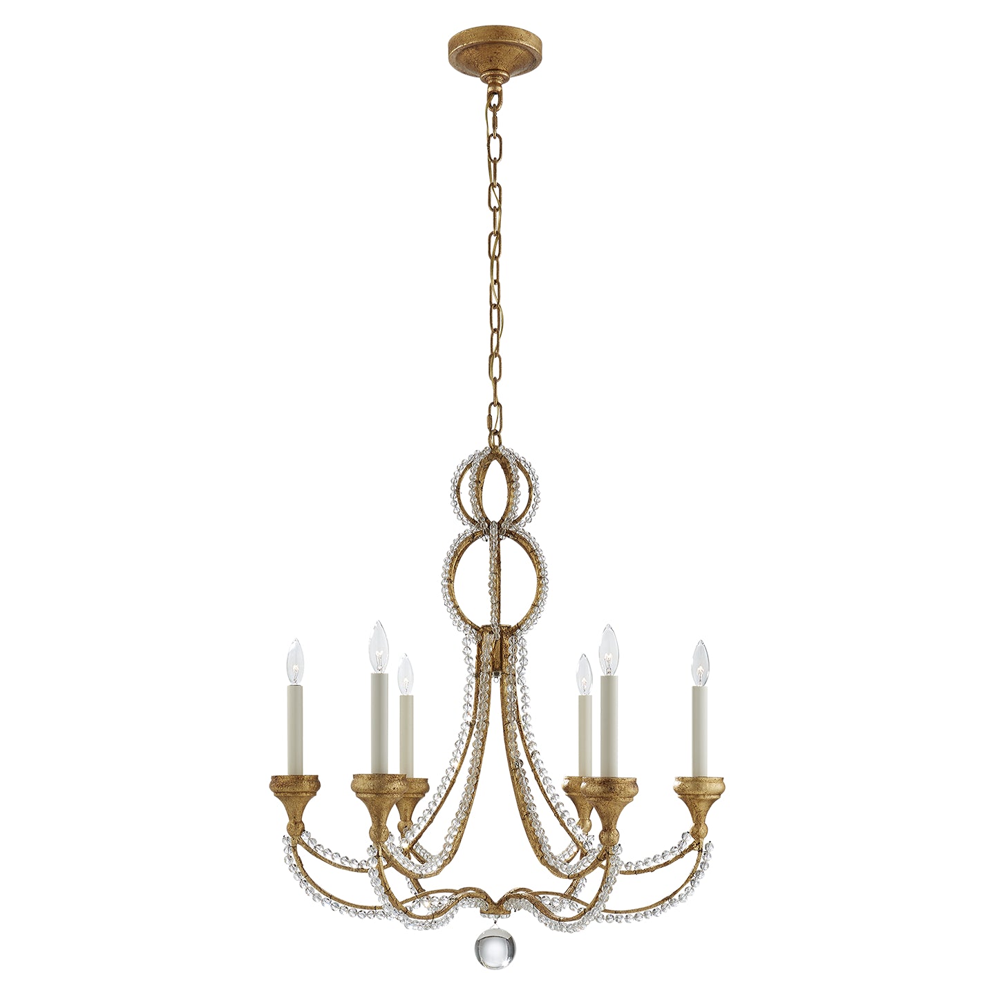 Visual Comfort Signature Canada - Six Light Chandelier - Milan - Venetian Gold- Union Lighting Luminaires Decor