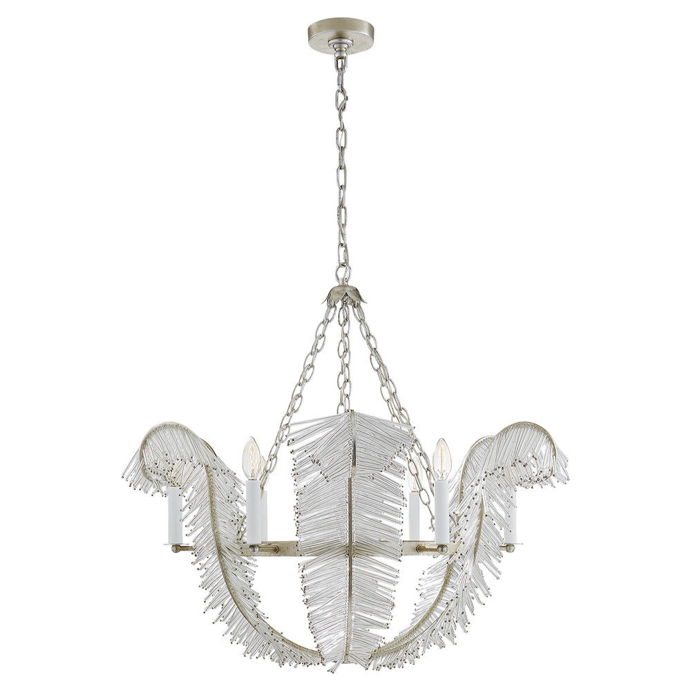 Visual Comfort Signature Canada - Six Light Chandelier - Calais - Burnished Silver Leaf- Union Lighting Luminaires Decor