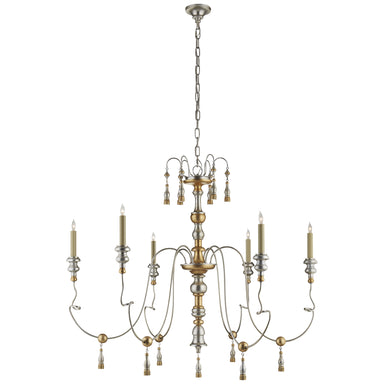 Visual Comfort Signature Canada - Six Light Chandelier - Michele - French Gild Silver and Gold- Union Lighting Luminaires Decor