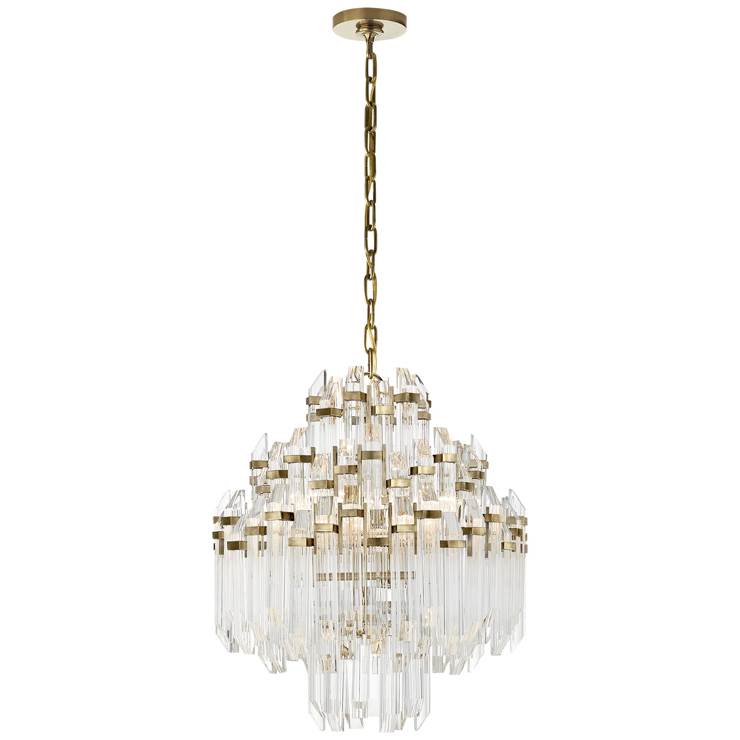 Visual Comfort Signature Canada - Six Light Chandelier - Adele - Hand-Rubbed Antique Brass with Clear Acrylic- Union Lighting Luminaires Decor