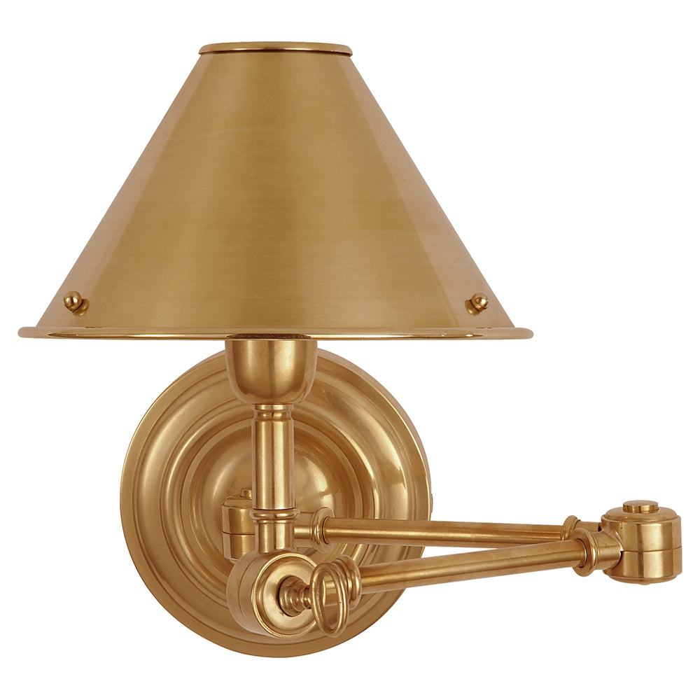 Ralph Lauren Canada - One Light Swing Arm Wall Lamp - Anette - Natural Brass- Union Lighting Luminaires Decor