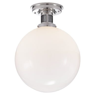 Ralph Lauren Canada - One Light Flush Mount - McCarren - Polished Nickel- Union Lighting Luminaires Decor
