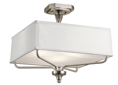 Kichler Canada - Three Light Semi Flush Mount - Arlo - Classic Pewter- Union Lighting Luminaires Decor