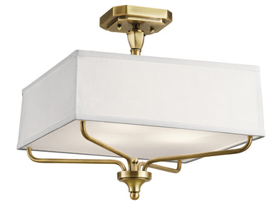 Kichler Canada - Three Light Semi Flush Mount - Arlo - Natural Brass- Union Lighting Luminaires Decor